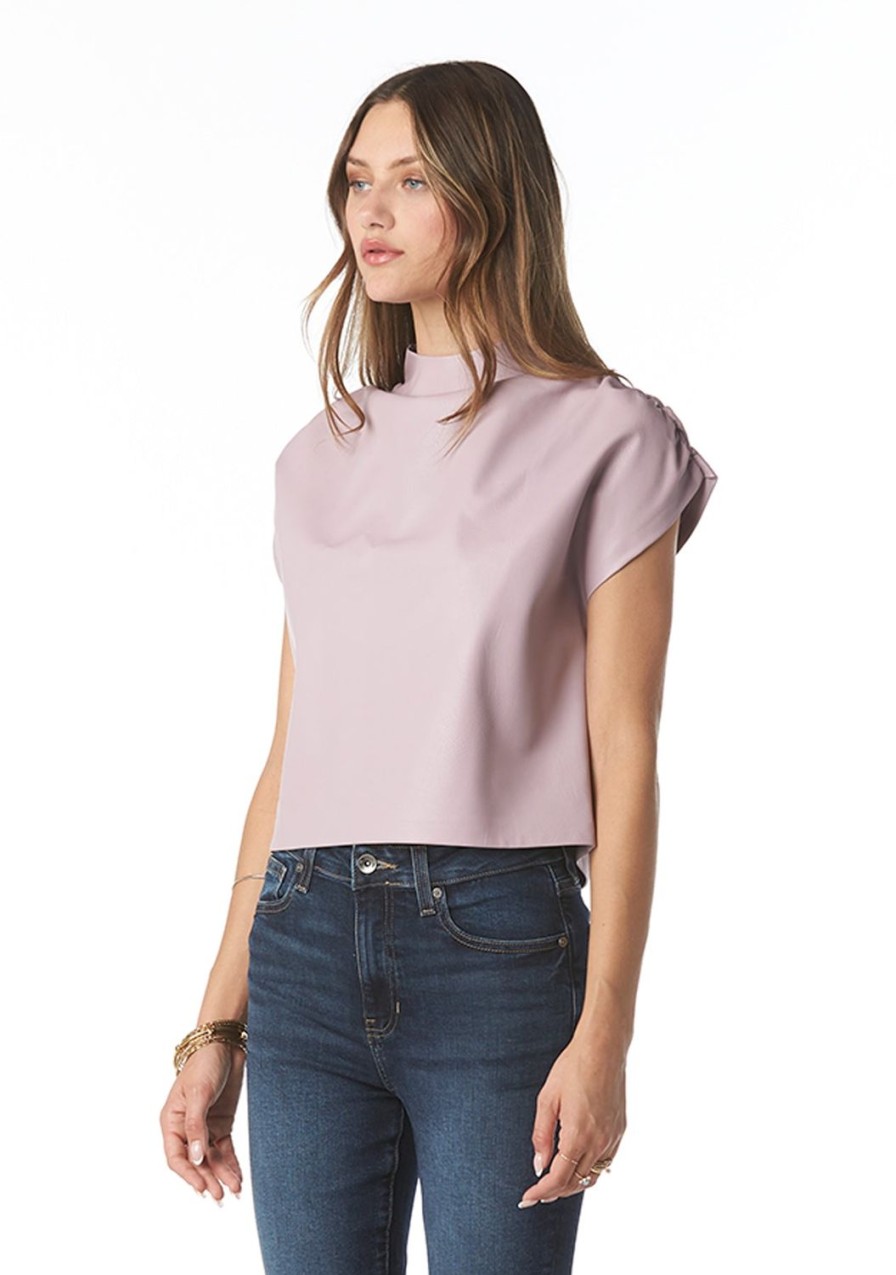 Clothing TART Collections | Chana Leather Top Pink Leather