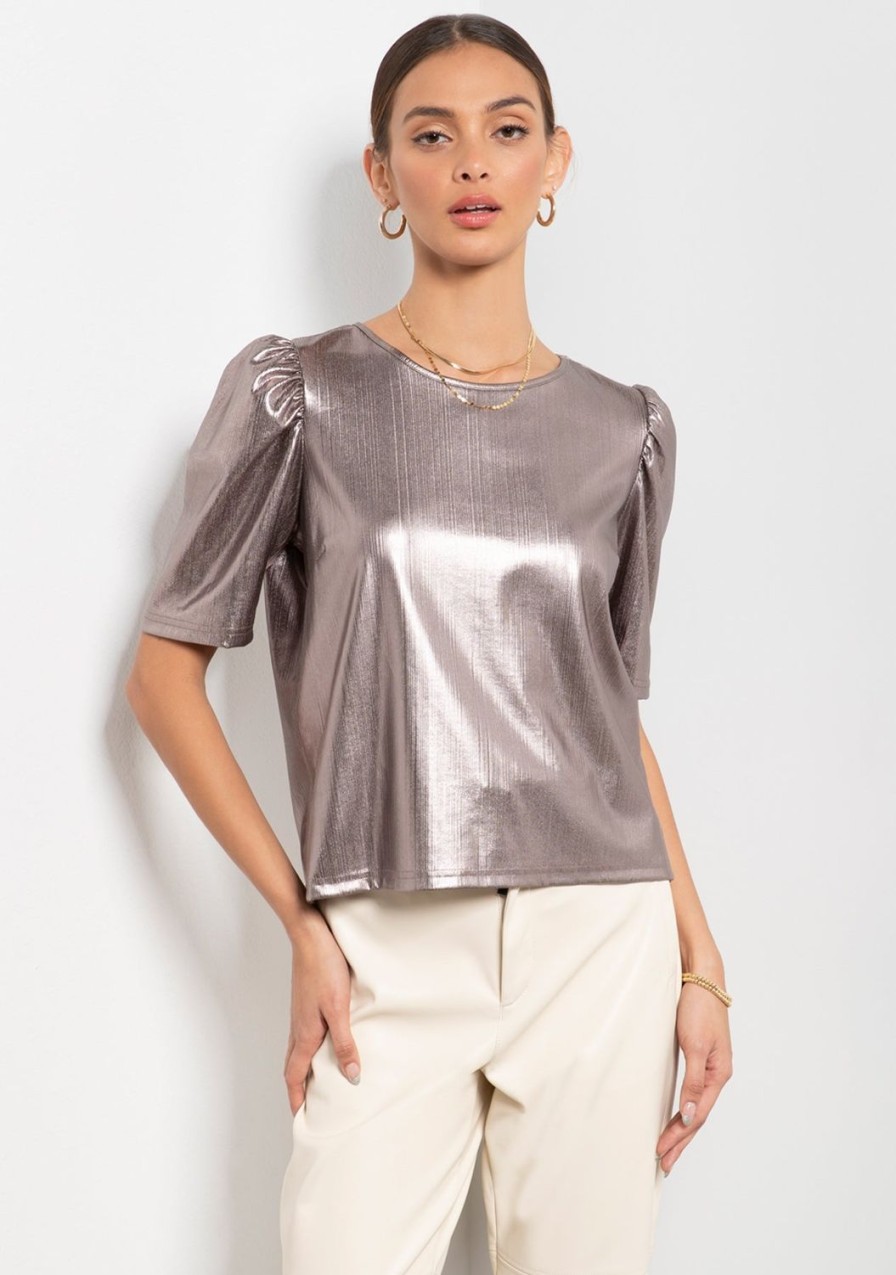 Clothing TART Collections | Nicolette Top Gunmetal