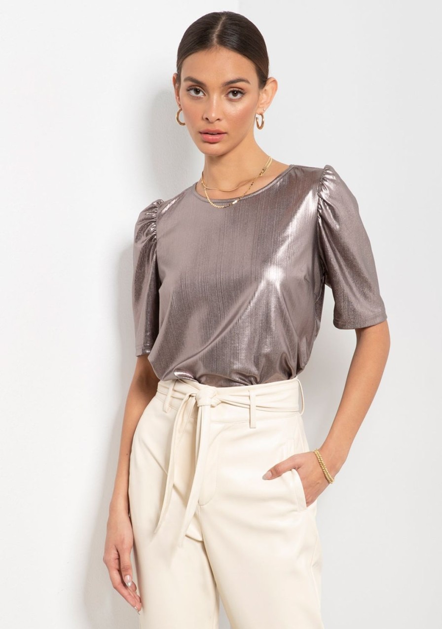 Clothing TART Collections | Nicolette Top Gunmetal