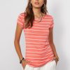 Clothing TART Collections | Lillie Top Coral/ Off White Stripe