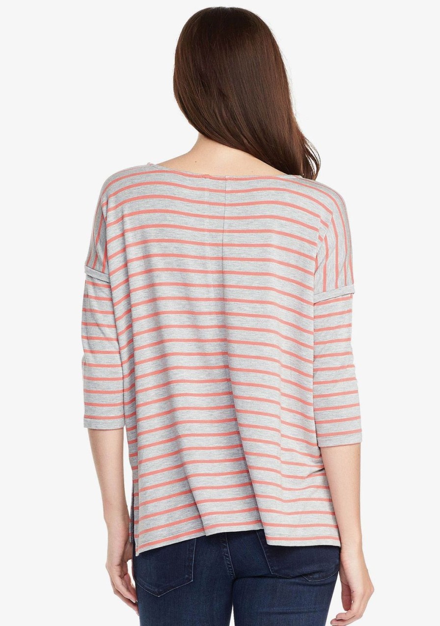Clothing TART Collections | Anaeia Top Heather Grey / Coral Stripe