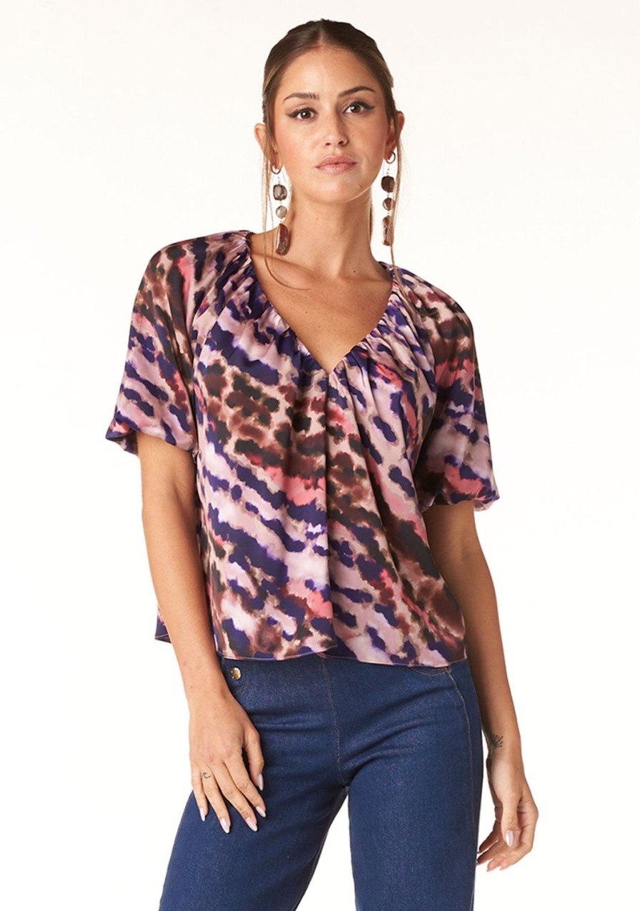 Clothing TART Collections | Melisande Top Multi Cloud Print