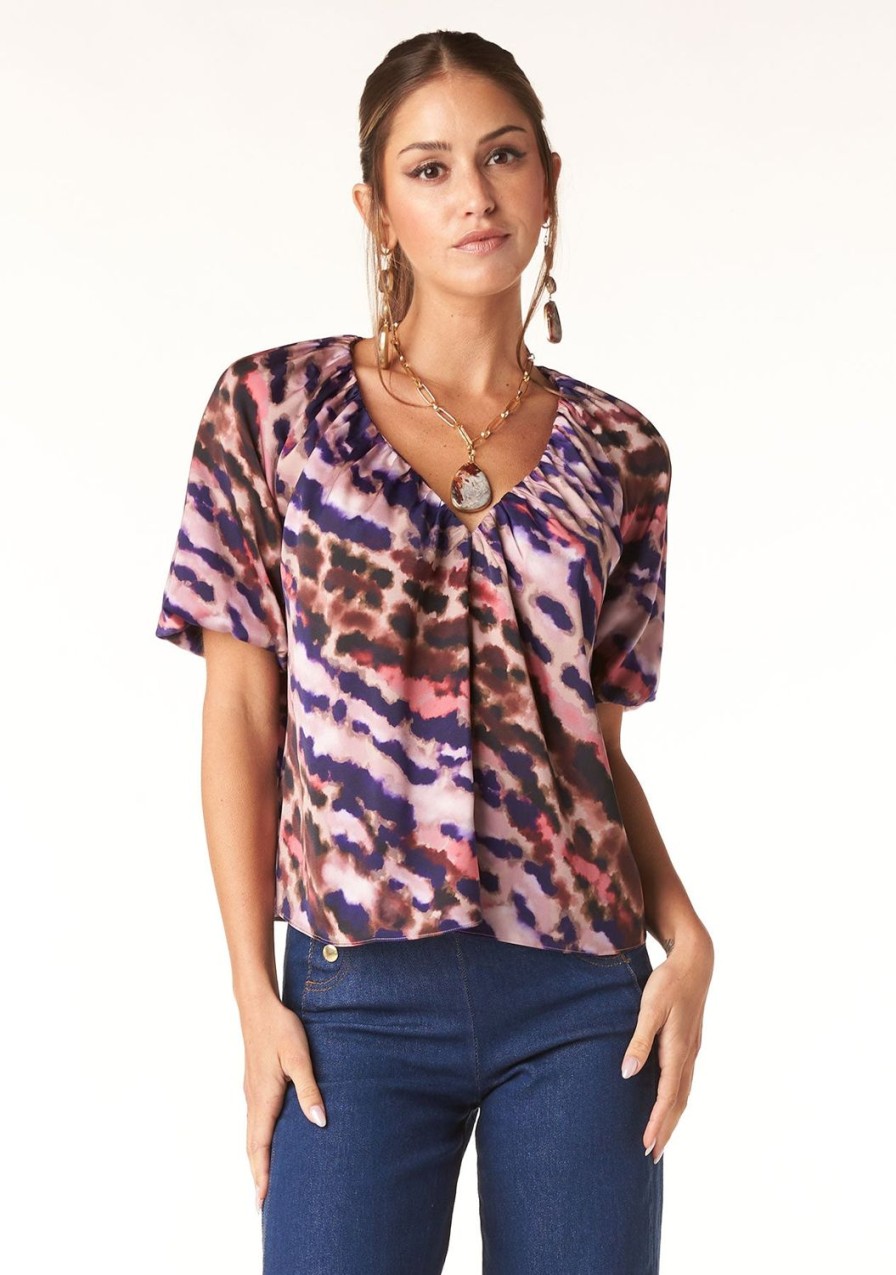 Clothing TART Collections | Melisande Top Multi Cloud Print