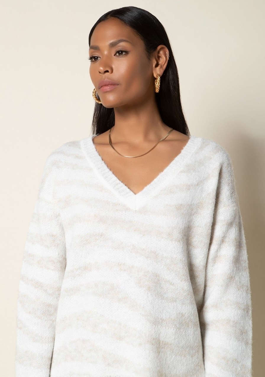 Clothing TART Collections | Keeley Sweater Winter White Zebra