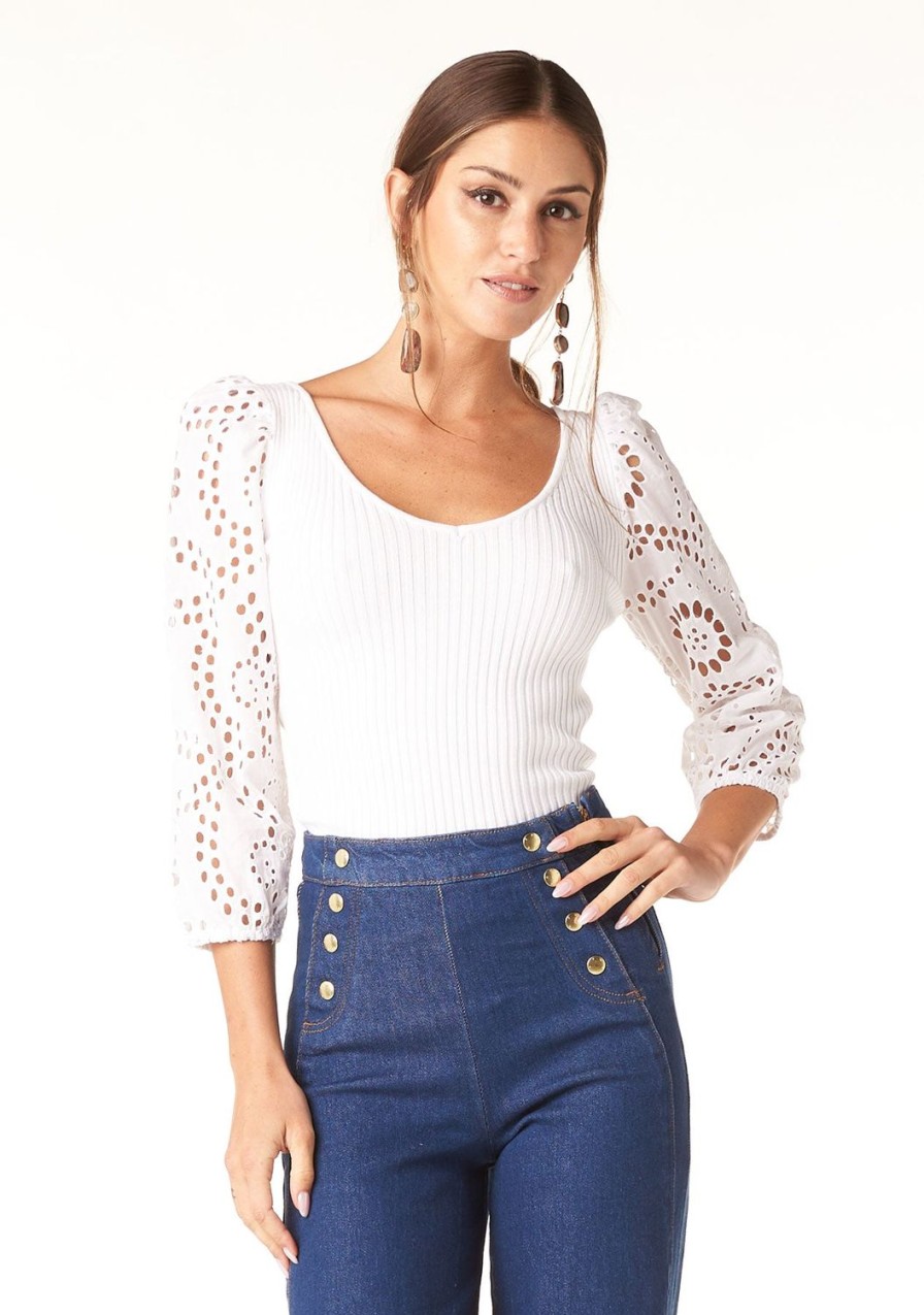 Clothing TART Collections | Calliope Top White Eyelet