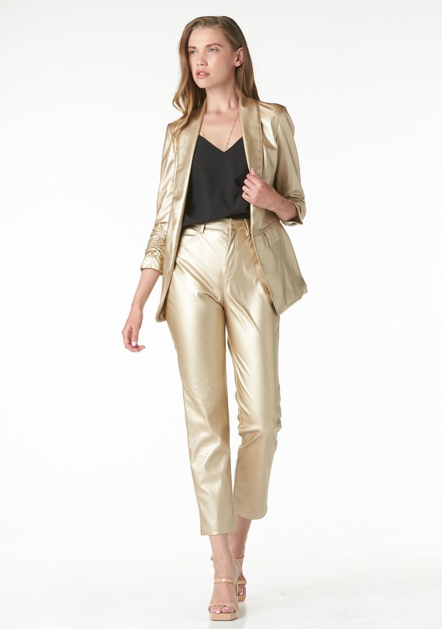 Clothing TART Collections | Kia Blazer Metalic Leather Metallic Gold