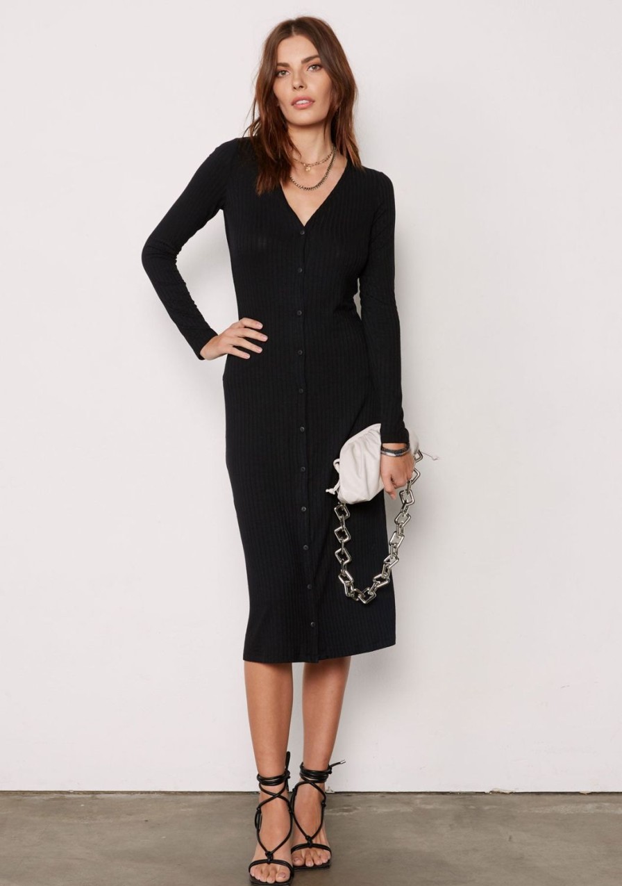 Clothing TART Collections | Ray Rib Knit Cardigan Black