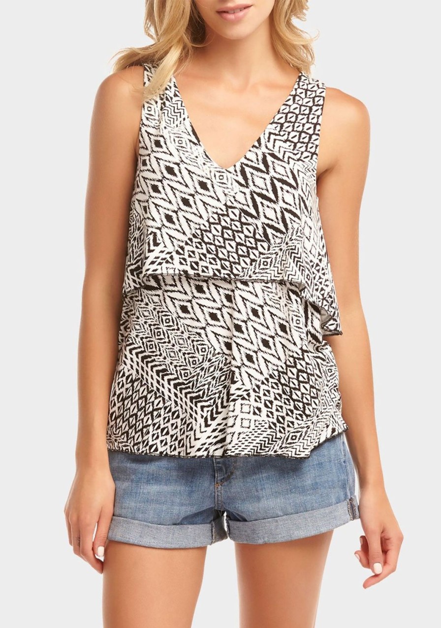 Clothing TART Collections | Olive Top Ikat Patchwork