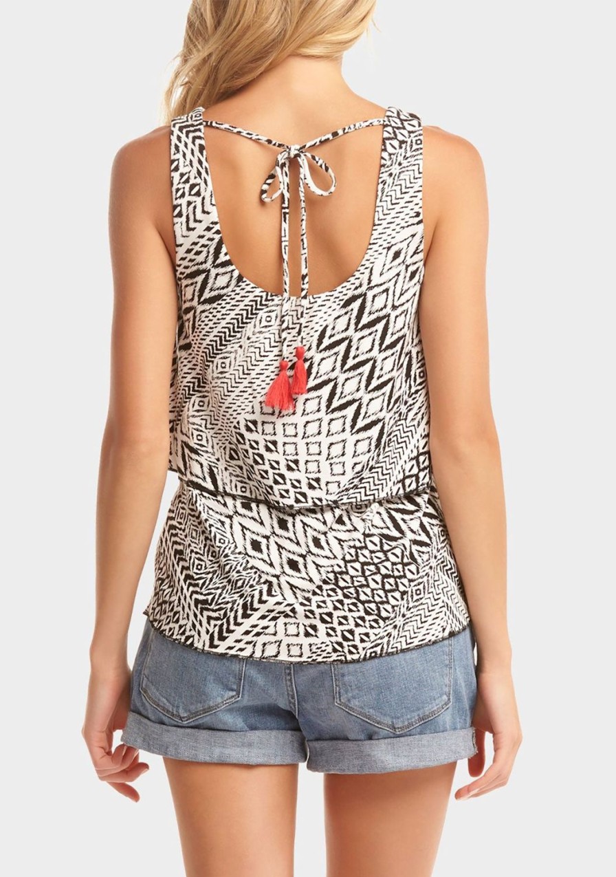 Clothing TART Collections | Olive Top Ikat Patchwork