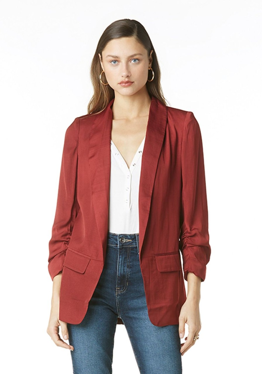 Clothing TART Collections | Kia Poly Satin Blazer Cabernet
