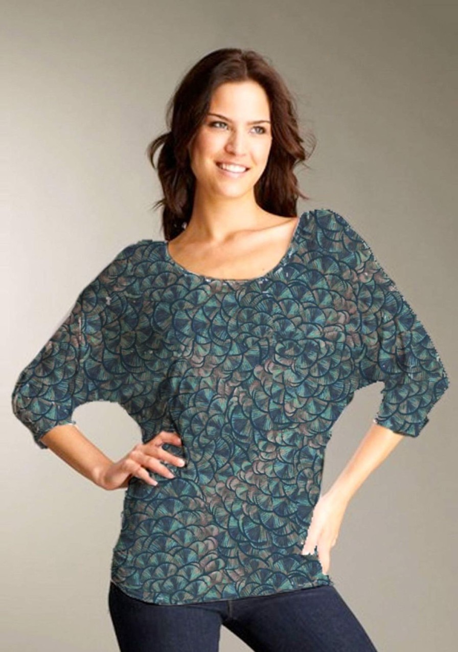 Clothing TART Collections | Bette Top Peacock Feather Print