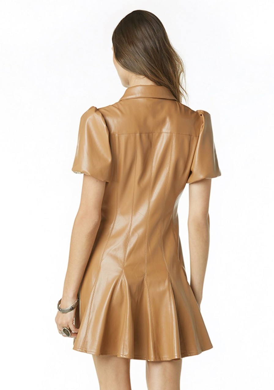 Clothing TART Collections | Thora Vegan Leather Dress Soft Brown
